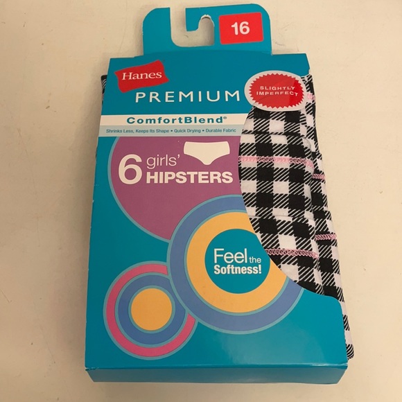 Hanes Other - New Hanes 6 girls hipsters size 16.